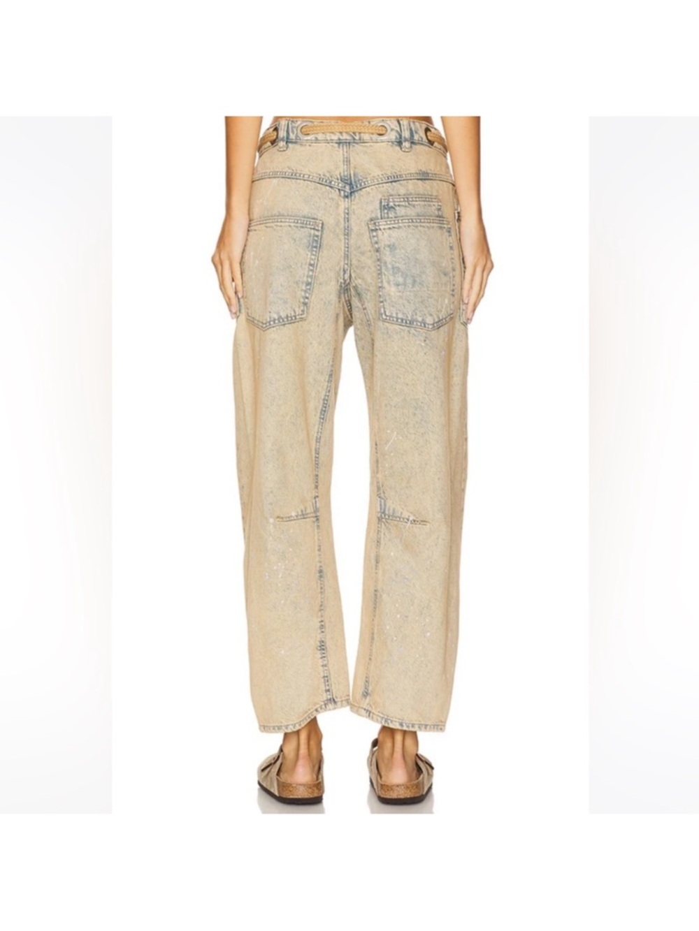 Free People Moxie Low Slung Pull-On Barrel Jeans Pants In Rodeo. Waist 30 inches - Picture 3 of 13